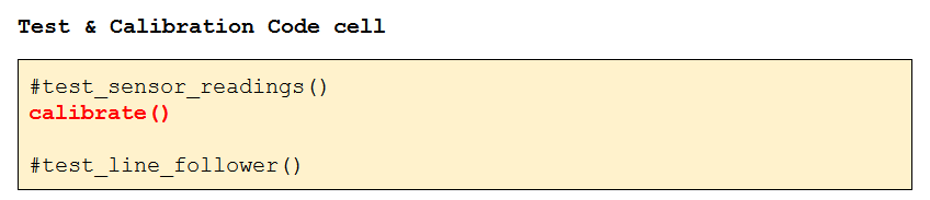 Cell containing the calibrate() call